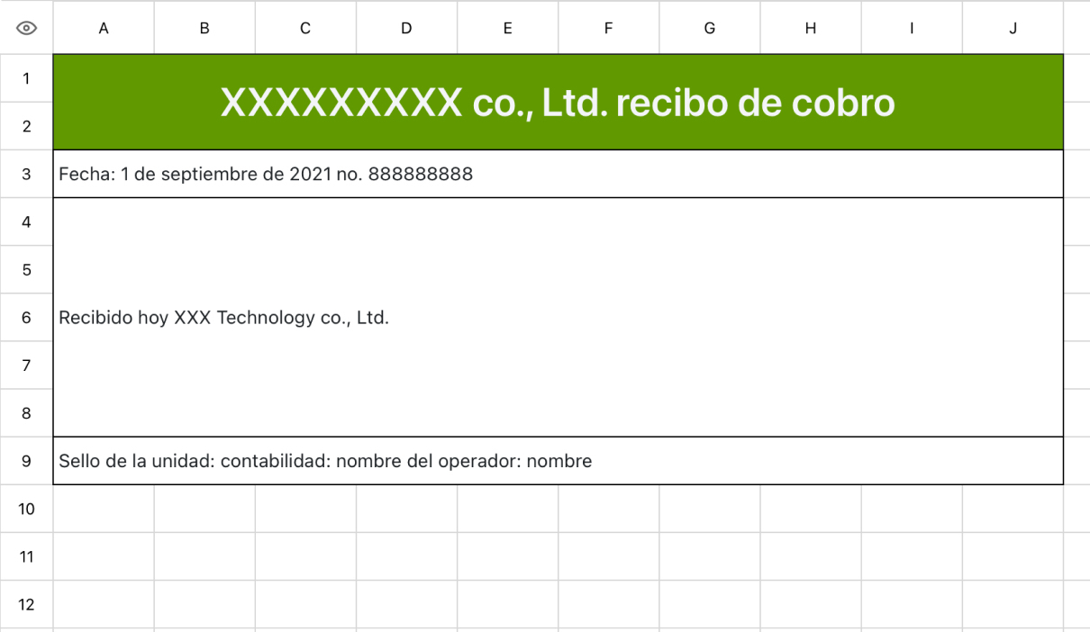Recibo de cobro simple verde oscuro